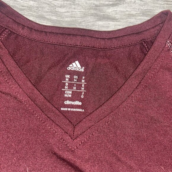 Adidas Texas State Maroon Bobcats Football V-Neck Short Sleeved T-Shirt Medium - Picture 6 of 8